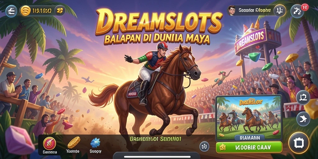 Gameplay seru balapan di DREAMSLOTS dengan mobil kustom.