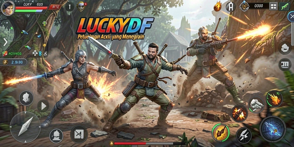 Tangkapan layar LUCKYDF menampilkan aksi seru dalam pertempuran mendebarkan.