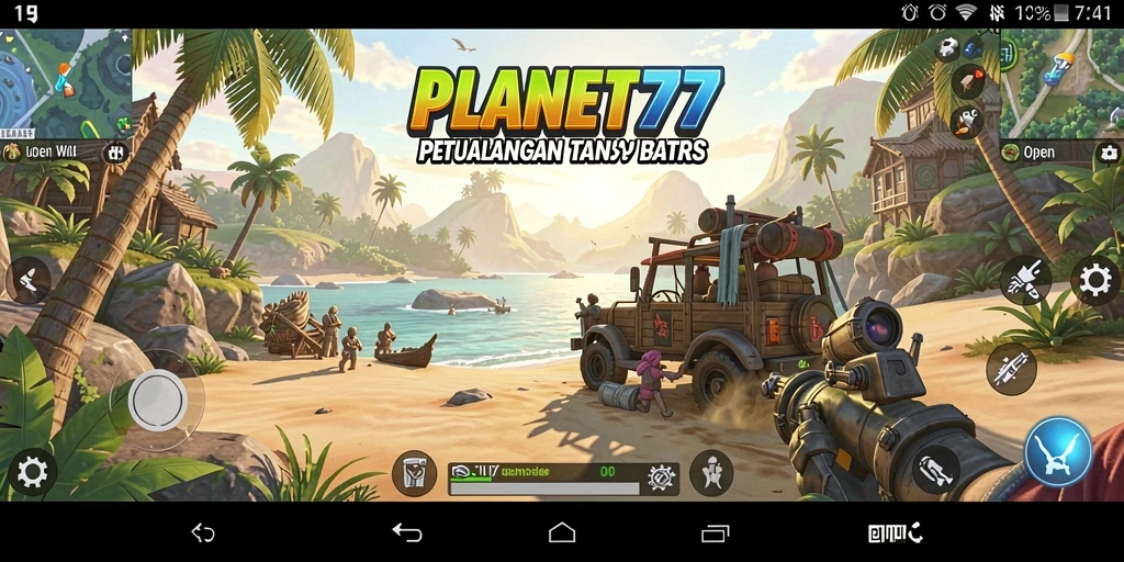 Tampilan gameplay seru dalam dunia luas PLANET77.