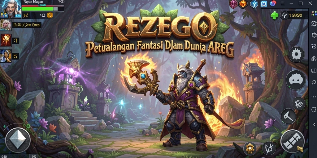 Tampilan screenshot REZEGO menampilkan aksi pertarungan yang mendebarkan dalam dunia ARPG.
