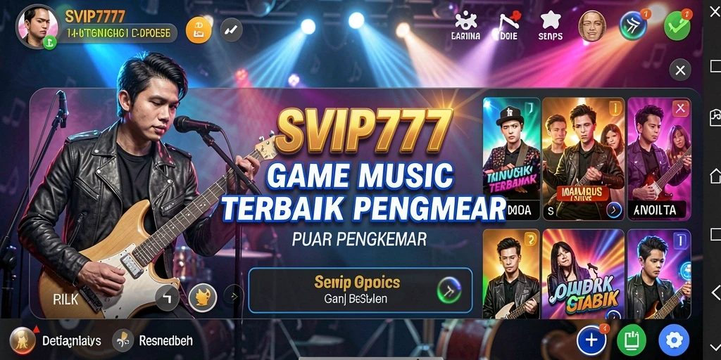 Tampilan gameplay SVIP777 dengan berbagai pilihan lagu yang menarik.