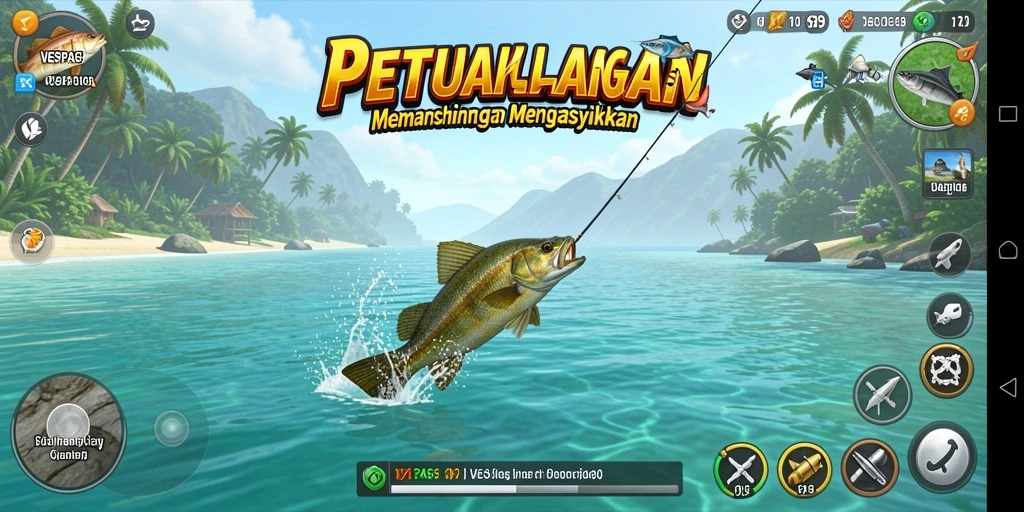 Gameplay VESPA69 dengan pengalaman memancing yang menarik dan menyenangkan.